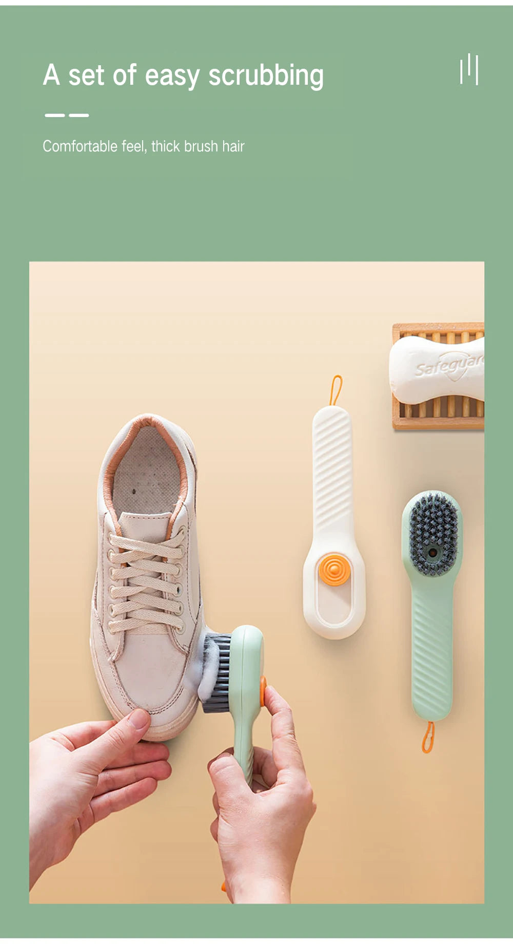 1/2Pcs Multifunctional Cleaning Brush Soft-bristled Liquid Shoe Brush Clothes Brush Shoe Clothing Board Brush Shoe Cleaner