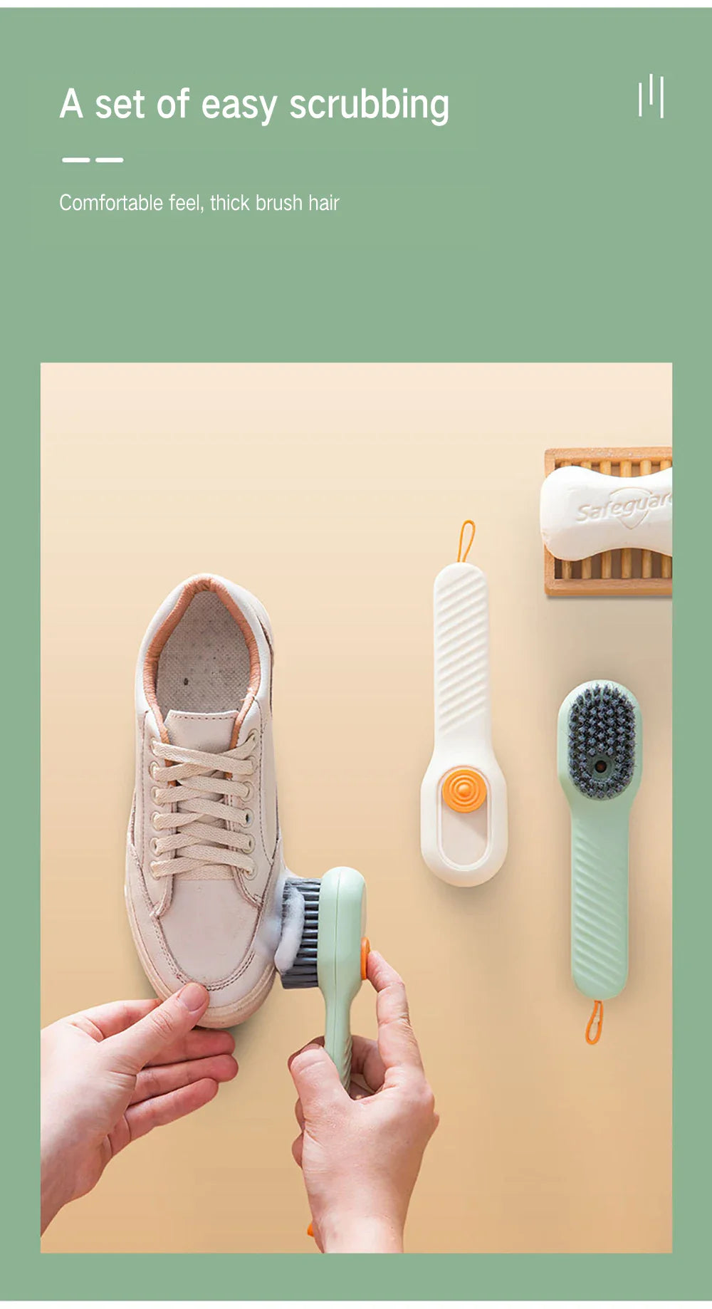 1/2Pcs Multifunctional Cleaning Brush Soft-bristled Liquid Shoe Brush Clothes Brush Shoe Clothing Board Brush Shoe Cleaner