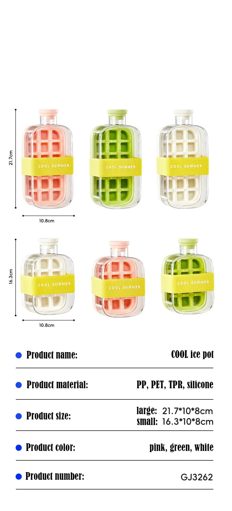 Ice Cube Tray With Lid - NO SPILL Ice Tray For Freezer - NO TOUCH Silicone Ice Cube Tray For Freezer With Straw + Cable Tie Mold