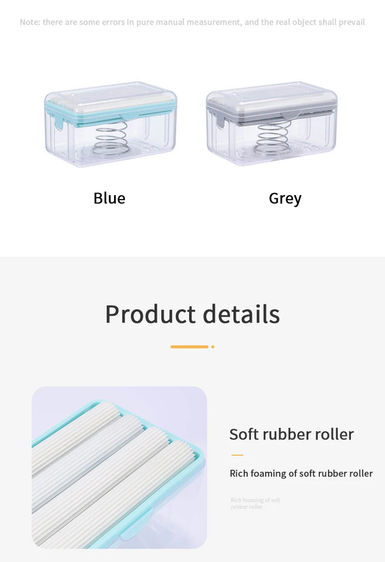 New Usage Roller Type Soap Dish Holder For Bathroom Toliet Soap Box Plastic Storage Container With Drain Water Bathroom Gadgets