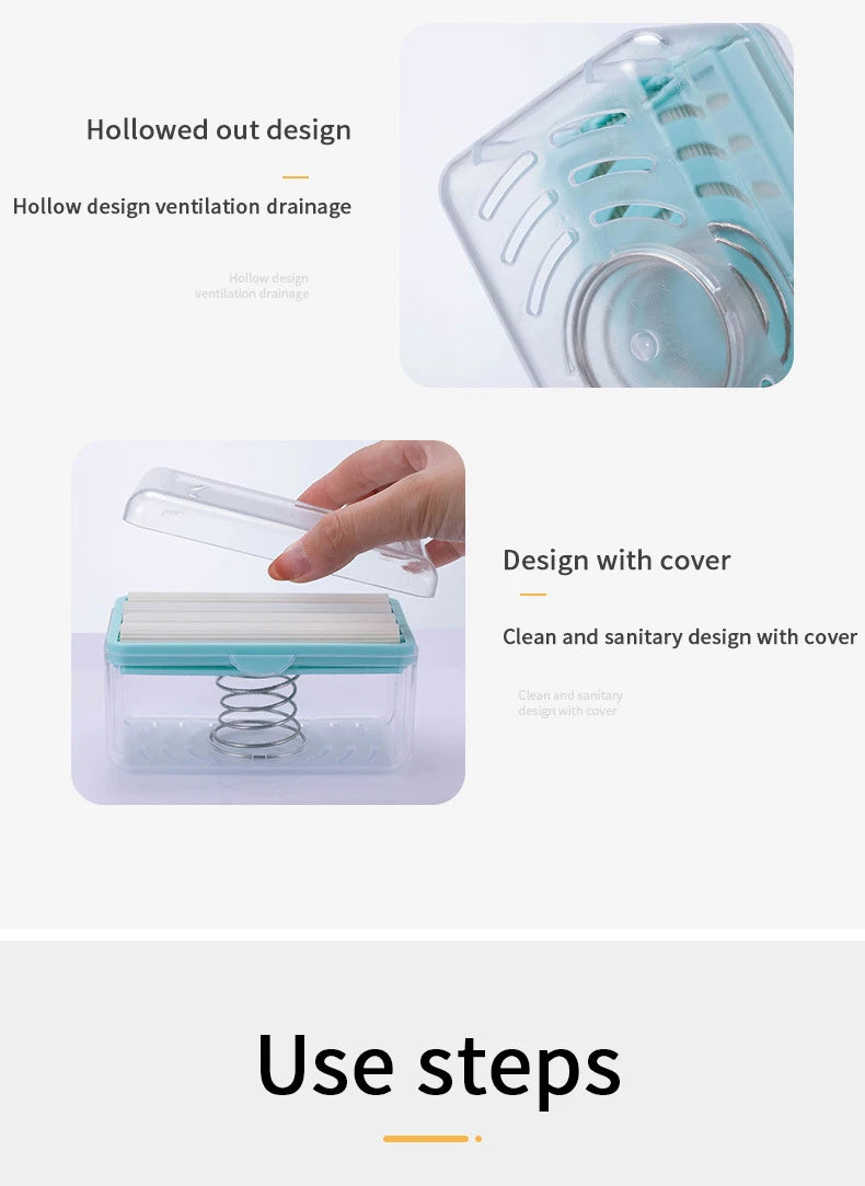 New Usage Roller Type Soap Dish Holder For Bathroom Toliet Soap Box Plastic Storage Container With Drain Water Bathroom Gadgets