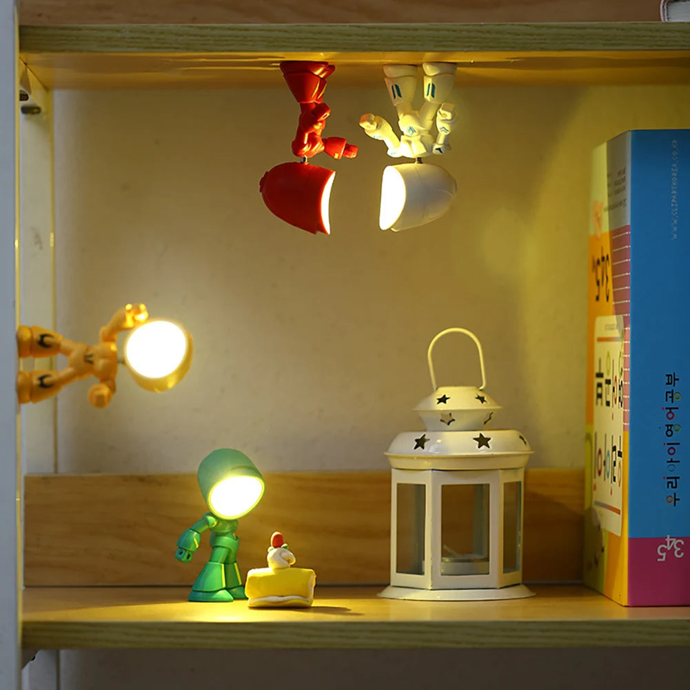 Mini Night Light LED Cartoon Cute Hero Police Desk Lamp Desktop Ornament Bedside Bedroom Table Lights Children Boy Holiday Gifts