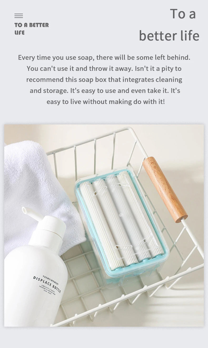New Usage Roller Type Soap Dish Holder For Bathroom Toliet Soap Box Plastic Storage Container With Drain Water Bathroom Gadgets