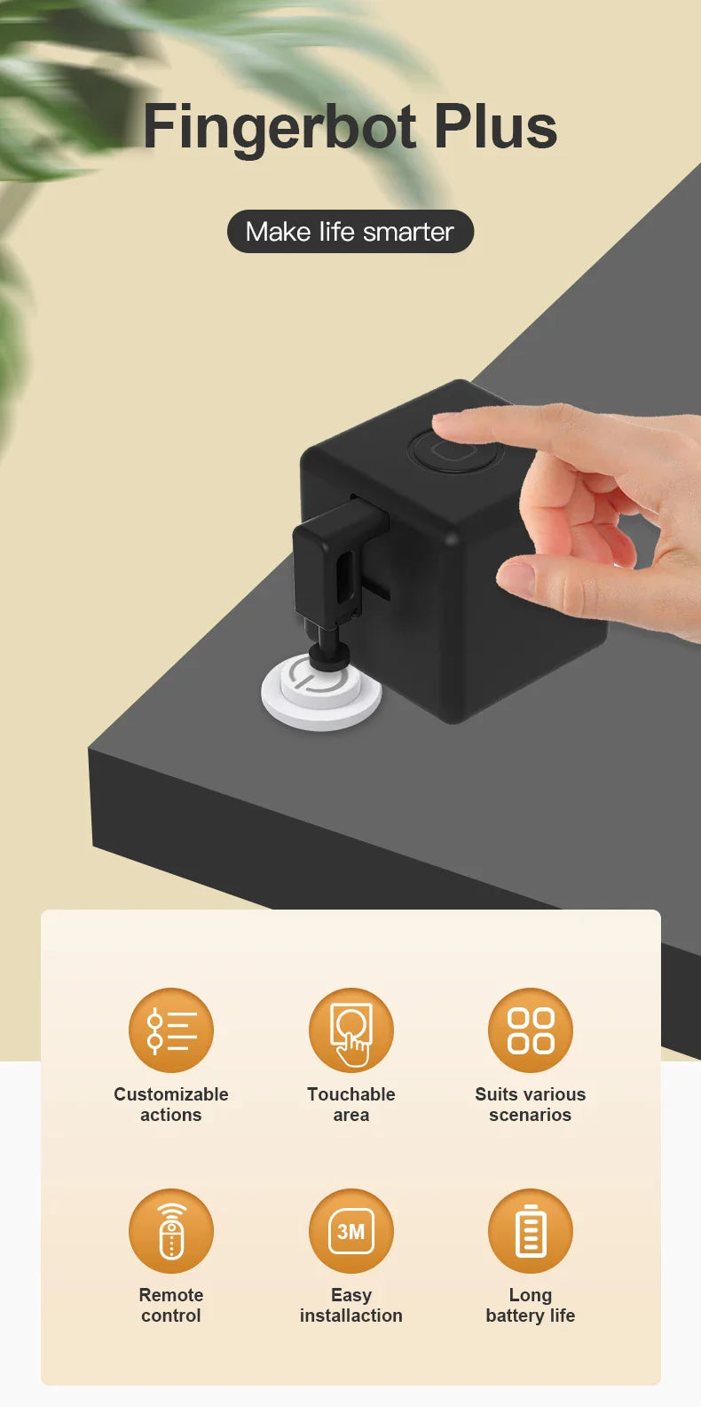 Tuya Zigbee Smart Fingerbot Switch Bot Remoter Garage Curtains Button Robot Pusher Work With Alexa Google Home Voice Assitant