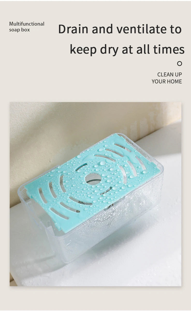 New Usage Roller Type Soap Dish Holder For Bathroom Toliet Soap Box Plastic Storage Container With Drain Water Bathroom Gadgets
