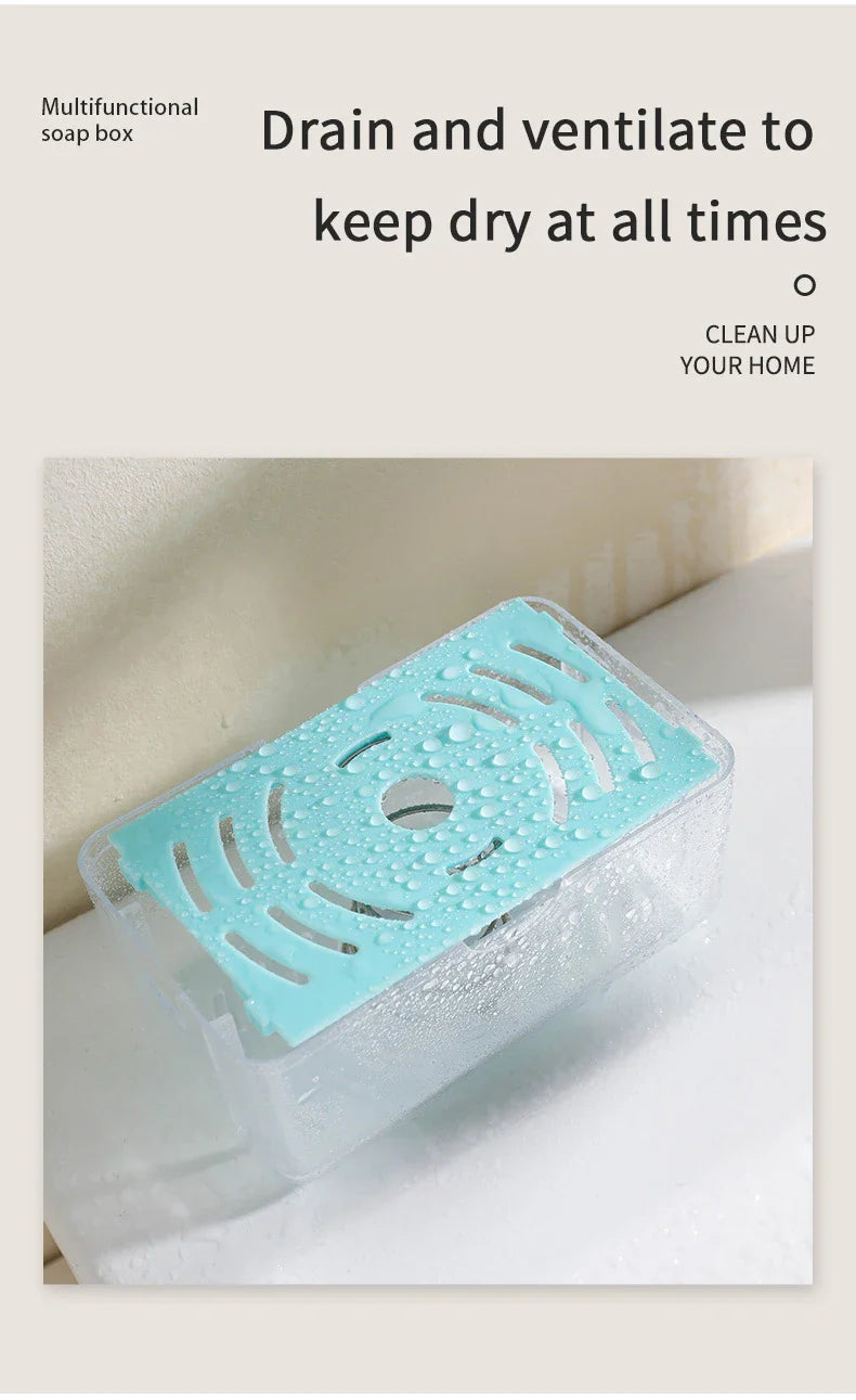 New Usage Roller Type Soap Dish Holder For Bathroom Toliet Soap Box Plastic Storage Container With Drain Water Bathroom Gadgets