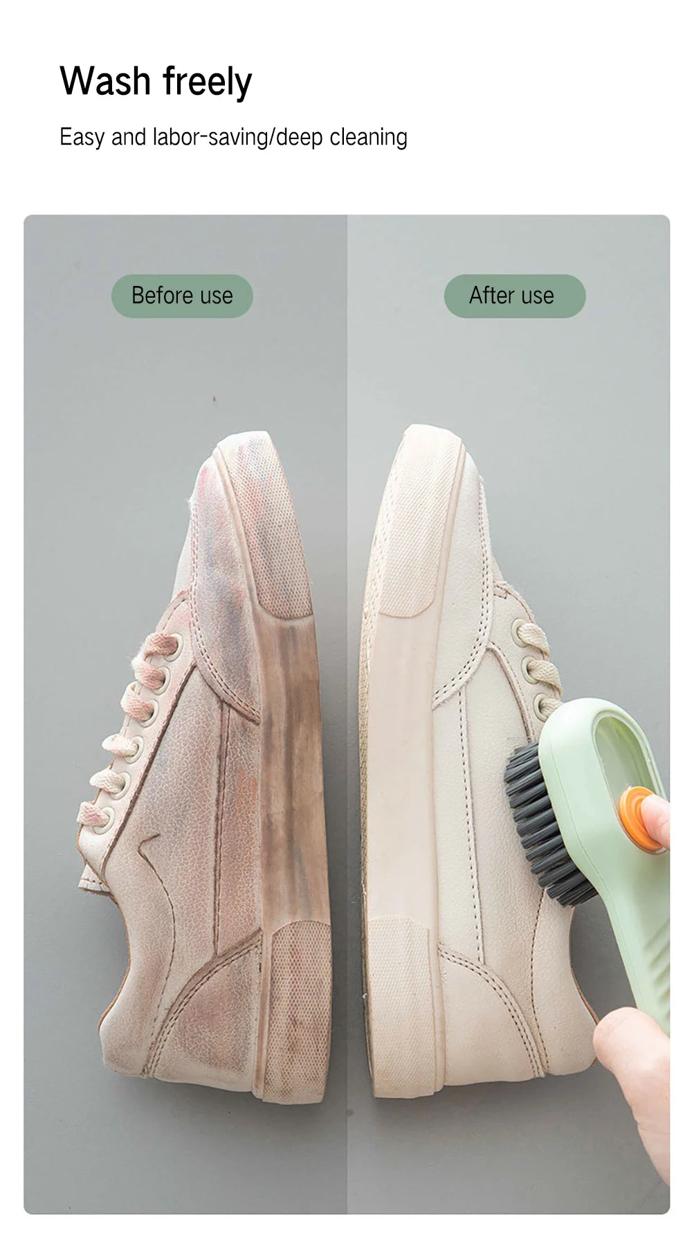 1/2Pcs Multifunctional Cleaning Brush Soft-bristled Liquid Shoe Brush Clothes Brush Shoe Clothing Board Brush Shoe Cleaner