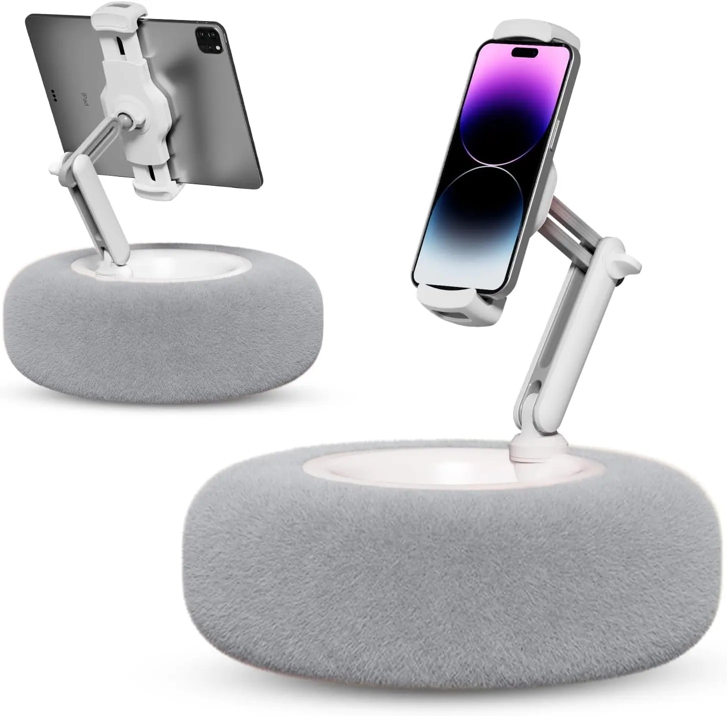 Plush Pillow Mobile Phone Tablet Holder Desktop Stand Adjustable Length Angle for binge-watching Live Straming Video Chat